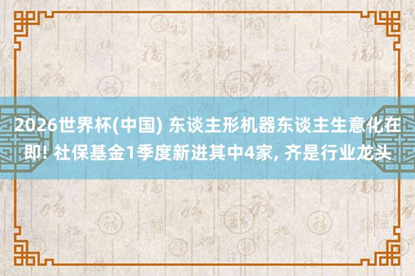 2026世界杯(中國(guó)) 東談主形機(jī)器東談主生意化在即! 社保基金1季度新進(jìn)其中4家， 齊是行業(yè)龍頭