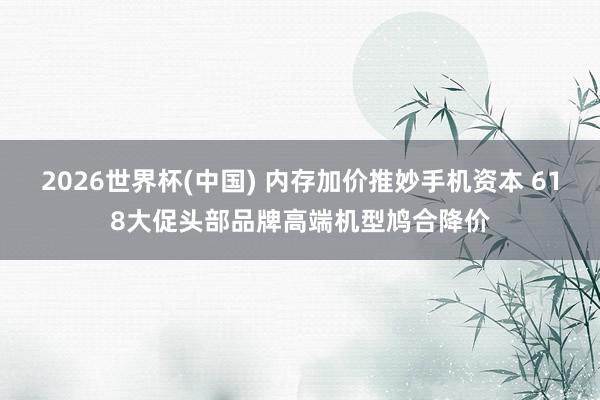 2026世界杯(中國) 內(nèi)存加價(jià)推妙手機(jī)資本 618大促頭部品牌高端機(jī)型鳩合降價(jià)