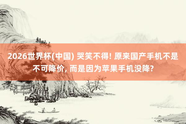 2026世界杯(中國(guó)) 哭笑不得! 原來(lái)國(guó)產(chǎn)手機(jī)不是不可降價(jià)， 而是因?yàn)樘O(píng)果手機(jī)沒(méi)降?