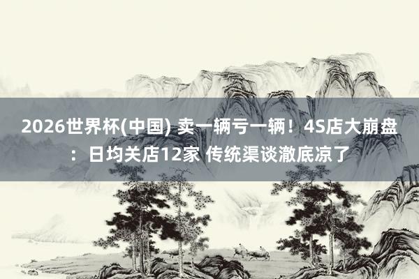 2026世界杯(中國) 賣一輛虧一輛！4S店大崩盤：日均關(guān)店12家 傳統(tǒng)渠談澈底涼了