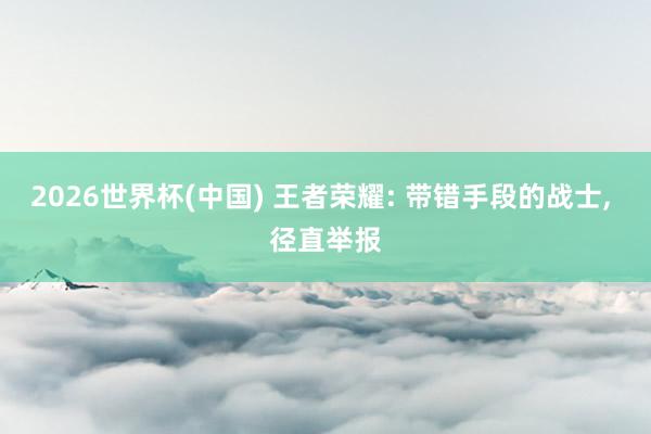 2026世界杯(中國(guó)) 王者榮耀: 帶錯(cuò)手段的戰(zhàn)士， 徑直舉報(bào)