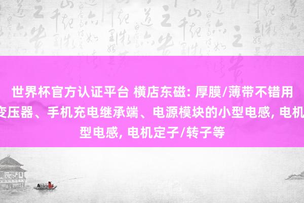 世界杯官方認證平臺 橫店東磁: 厚膜/薄帶不錯用于OBC中的變壓器、手機充電繼承端、電源模塊的小型電感， 電機定子/轉子等