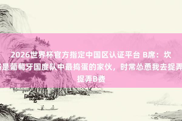 2026世界杯官方指定中國(guó)區(qū)認(rèn)證平臺(tái) B席：坎塞洛是葡萄牙國(guó)度隊(duì)中最搗蛋的家伙，時(shí)常慫恿我去捉弄B費(fèi)